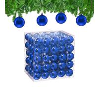 Relaxdays Palline di Natale, Set da 100 Palle Albero, Addobbi Natalizi, ∅ 6 cm, Sfere in Plastica Lucida, Blu