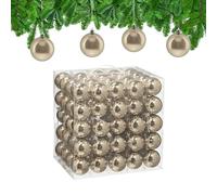 Relaxdays Palline di Natale, Set da 100 Palle Albero, Addobbi Natalizi, ∅ 6 cm, Sfere in Plastica Lucida, Champagne