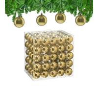 Relaxdays Palline di Natale, Set da 100 Palle Albero, Addobbi Natalizi, ∅ 6 cm, Sfere in Plastica Lucida, Dorate
