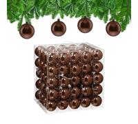 Relaxdays Palline di Natale, Set da 100 Palle Albero, Addobbi Natalizi, ∅ 6 cm, Sfere in Plastica Lucida, Marrone