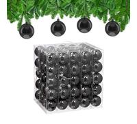 Relaxdays Palline di Natale, Set da 100 Palle Albero, Addobbi Natalizi, ∅ 6 cm, Sfere in Plastica Lucida, Nero