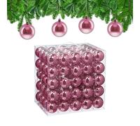 Relaxdays Palline di Natale, Set da 100 Palle Albero, Addobbi Natalizi, ∅ 6 cm, Sfere in Plastica Lucida, Rosa
