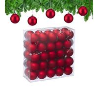 Relaxdays Palline di Natale, Set da 50 Palle Albero, Addobbi Natalizi, ∅ 6 cm, Sfere in Plastica Design Opaco, Rosso