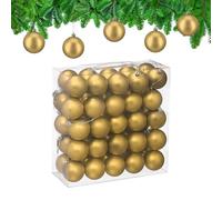Relaxdays Palline di Natale, Set da 50 Palle Albero, Addobbi Natalizi, ∅ 6 cm, Sfere in Plastica Design Opaco, Dorate