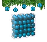 Relaxdays Palline di Natale, Set da 50 Palle Albero, Addobbi Natalizi, ∅ 6 cm, Sfere in Plastica Design Opaco, Petrolio