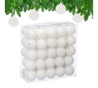 Relaxdays Palline di Natale, Set da 50 Palle Albero, Addobbi Natalizi, ∅ 6 cm, Sfere in Plastica Design Opaco, Bianco
