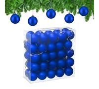 Relaxdays Palline di Natale, Set da 50 Palle Albero, Addobbi Natalizi, ∅ 6 cm, Sfere in Plastica Design Opaco, Blu