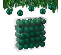 Relaxdays Palline di Natale, Set da 50 Palle Albero, Addobbi Natalizi, ∅ 6 cm, Sfere in Plastica Design Opaco, Verde