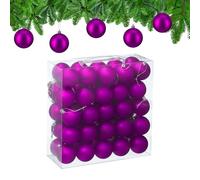 Relaxdays Palline di Natale, Set da 50 Palle Albero, Addobbi Natalizi, ∅ 6 cm, Sfere in Plastica Design Opaco, Fucsia