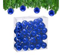 Relaxdays Palline di Natale, Set da 50 Palle Albero, Addobbi Natalizi, ∅ 6 cm, Sfere in Plastica Lucida, Blu