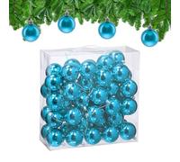 Relaxdays Palline di Natale, Set da 50 Palle Albero, Addobbi Natalizi, ∅ 6 cm, Sfere in Plastica Lucida, Blu Petrolio
