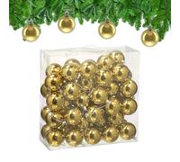 Relaxdays Palline di Natale, Set da 50 Palle Albero, Addobbi Natalizi, ∅ 6 cm, Sfere in Plastica Lucida, Dorate