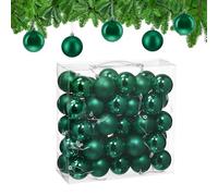 Relaxdays Palline di Natale, Set da 50 Palle Albero, Addobbi Natalizi, ∅ 6 cm, Sfere in Plastica Lucida e Opaca, Verde