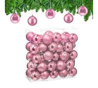Relaxdays Palline di Natale, Set da 50 Palle Albero, Addobbi Natalizi, ∅ 6 cm, Sfere in Plastica Lucida e Opaca, Rosa