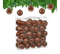 Relaxdays Palline di Natale, Set da 50 Palle Albero, Addobbi Natalizi, ∅ 6 cm, Sfere in Plastica Lucida e Opaca, Marrone