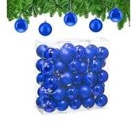 Relaxdays Palline di Natale, Set da 50 Palle Albero, Addobbi Natalizi, ∅ 6 cm, Sfere in Plastica Lucida e Opaca, Blu