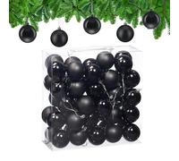 Relaxdays Palline di Natale, Set da 50 Palle Albero, Addobbi Natalizi, ∅ 6 cm, Sfere in Plastica Lucida e Opaca, Nero