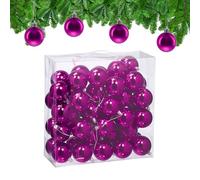 Relaxdays Palline di Natale, Set da 50 Palle Albero, Addobbi Natalizi, ∅ 6 cm, Sfere in Plastica Lucida, Fucsia