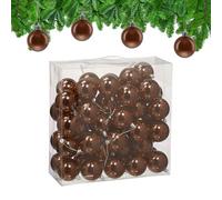 Relaxdays Palline di Natale, Set da 50 Palle Albero, Addobbi Natalizi, ∅ 6 cm, Sfere in Plastica Lucida, Marrone