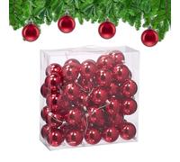 Relaxdays Palline di Natale, Set da 50 Palle Albero, Addobbi Natalizi, ∅ 6 cm, Sfere in Plastica Lucida, Rosso
