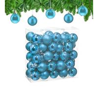 Relaxdays Palline di Natale, Set da 50 Palle Albero, Addobbi Natalizi, ∅ 6 cm, Sfere Plastica Lucida e Opaca, Petrolio