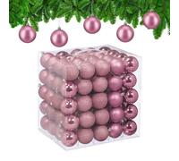Relaxdays Palline di Natale, Set 100 Palle Albero, Addobbi Natalizi, ∅ 6 cm, in Plastica Opaca, Lucida, Glitter, Rosa