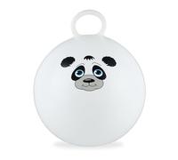 Relaxdays Pallone Rimbalzante, Palla per Saltare, Skippy Ball, Motivo Panda, Ø 45 cm, Indoor&Outdoor, Maniglia, Bianco