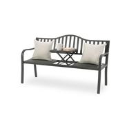 Relaxdays Panca da giardino con tavolo antracite