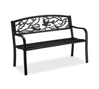 Relaxdays Panca giardino con volatili decorativi