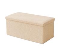 Panca Relaxdays, con Spazio Contenitivo, Tessuto Morbido, Pieghevole, Imbottita, HBT: 38x76x38 cm, Beige