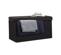Relaxdays Pouf con contenitore XL – Cassapanca pieghevole 36x76x38 cm Nero