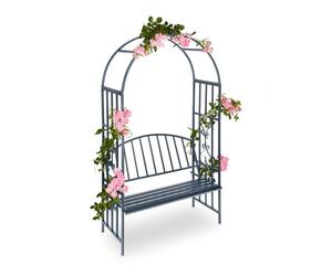 Relaxdays Panchina da esterno con arco per 2
