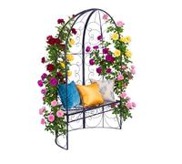 Relaxdays Panchina da giardino con arco per rose