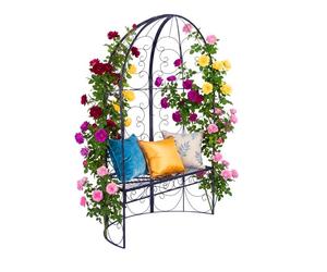 Relaxdays Panchina da giardino con arco per rose