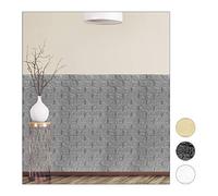 Relaxdays Pannelli da Parete Autoadesivi, 3D, Set da 5, Effetto Pietra, Decorativi, in PE-Gommapiuma, 78x70 cm, Grigio
