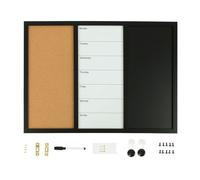 Lavagna combinata Relaxdays 3in1, HxL: 50x70 cm, whiteboard, bacheca, lavagna a gesso, memoboard magnetico, multicolore