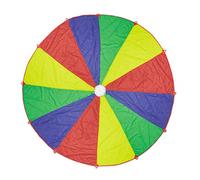 Relaxdays Paracadute Ludico Arcobaleno, Telo Giocattolo per Bambini Ø 6 m, Gioco Didattico per Scuole, Multicolore, Poliestere