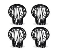 relaxdays Parafoglie per Tubi di Scolo, Set da 4 in Plastica, Protezione Antipioggia per Grondaia, Diametro: 13 cm, Nero, 4 pz