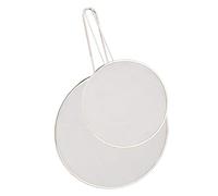 Relaxdays, Argento Paraschizzi per Padelle, Set da 2, Acciaio Inox, per Pentole con ∅ da 25 & 33 cm, Cestello con Manico