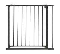 Relaxdays Parascintille, 82-87 cm, Senza Foratura, Bambini, Scale e Porte, barriera a Morsetto, Nera, Plastica, Ferro, 75-100 cm