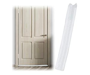 Relaxdays Paraspifferi, per Ambo i Lati delle Porte, Salsicciotto, Antifreddo e Paravento, Tessuto, 90 cm, Bianco