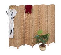 Relaxdays Paravento a 6 Pannelli, HxL: 170 x 240 cm ca., Divisore Pieghevole, Separé per Ambienti Interni, Vari Colori