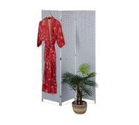 Relaxdays Paravento grigio a 3 pannelli alto 170cm