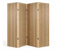Relaxdays Paravento legno & tessuto