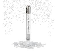 Relaxdays Sparacoriandoli, Coriandoli in Carta, Popper 40 cm, Effetto H: 6-8 m, Matrimoni, Lauree, Party, Argento