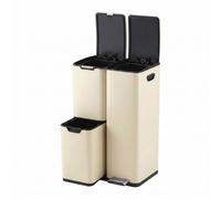 Relaxdays Pattumiera 3 scomparti acciaio inox