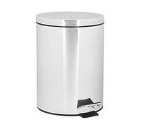 Relaxdays Pattumiera a Pedale con capacità di 5 Litri con Contenitore Interno in plastica, Metallo, Argento, 23.5x20.5x27 cm