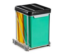 Relaxdays Pattumiera Estraibile ad Incasso, 2 Bidoni Raccolta Differenziata Sotto Lavello, 8 L, 39,5x30x25,5 cm, Nera