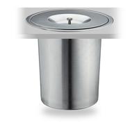 relaxdays Pattumiera per Il Piano Cucina, 8 L, Acciaio Inox, con Coperchio, per Rifiuti Organici HxD 25 x 27 cm, Argento, 1 pz
