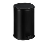Relaxdays Pattumiera Bagno a Pedale 5 L, Cestino Secchio Interno Rimovibile e Coperchio Ammortizzato, Ferro Opaco, Nero